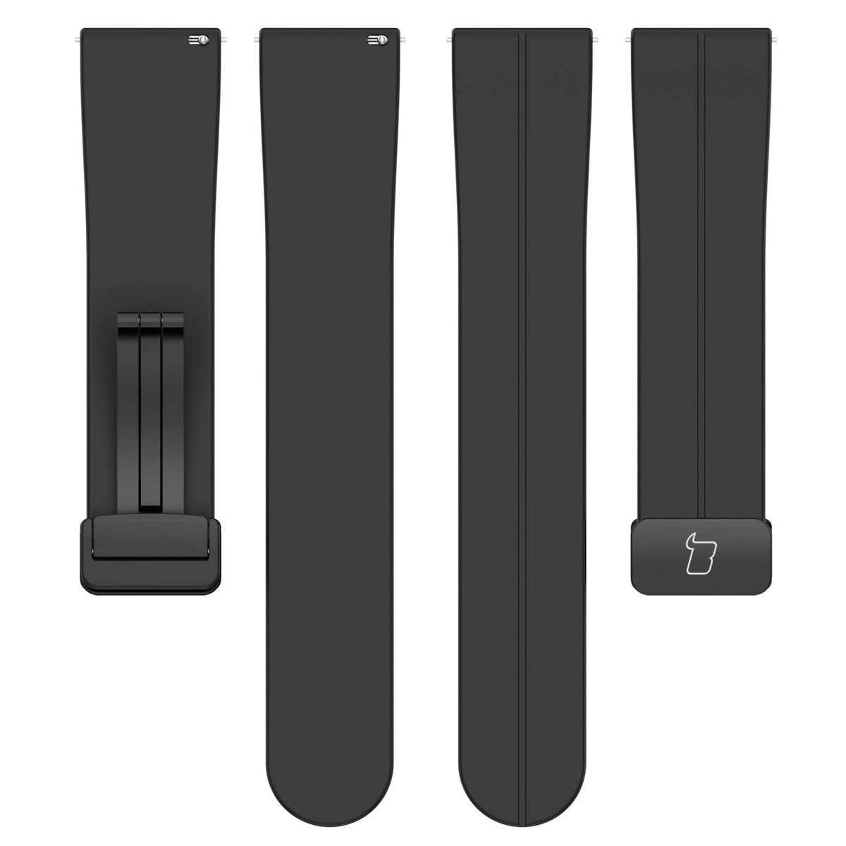 Silikonowy pasek Bizon Strap Watch Silicone L ustawiony od strony zapięcia